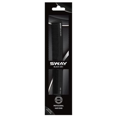 Перукарський малий комбінований гребінець Sway Black Ion+ 109